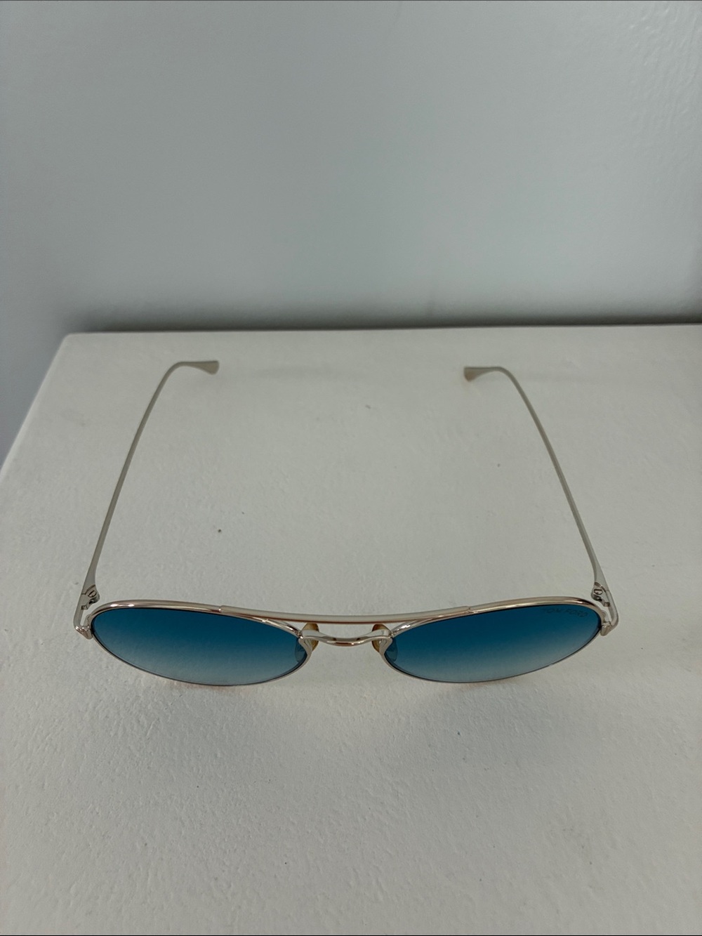 Tom Ford Women’s Sunglasses TF551- Ace-02— Silver Frame with Blue Lenses - Picture 3 of 8